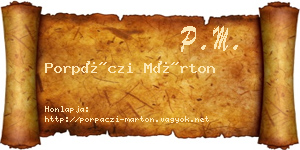 Porpáczi Márton névjegykártya