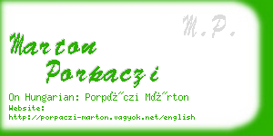 marton porpaczi business card